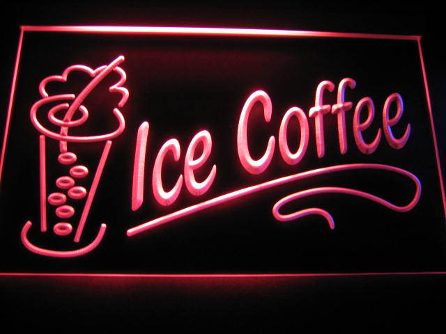 Ice Coffee Logo Store LED Sign